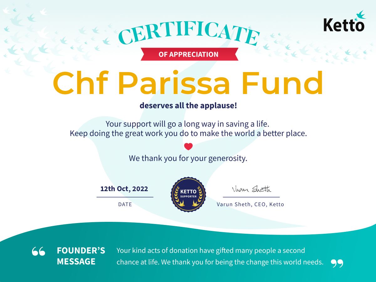 certificate chf parissa fund